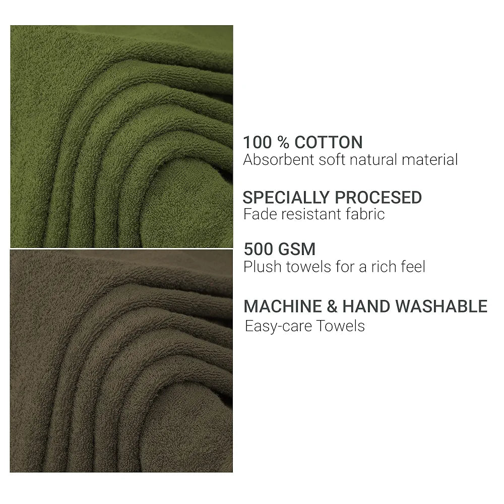 Cloth Fusion 100% Cotton 500 GSM Towels for Bath Large Size Set of 2, Ultra Soft Bath Towel for Women and Men